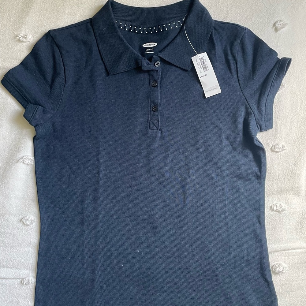 Old Navy Uniform Polo Navy Blue Size Large - Picture 3 of 4